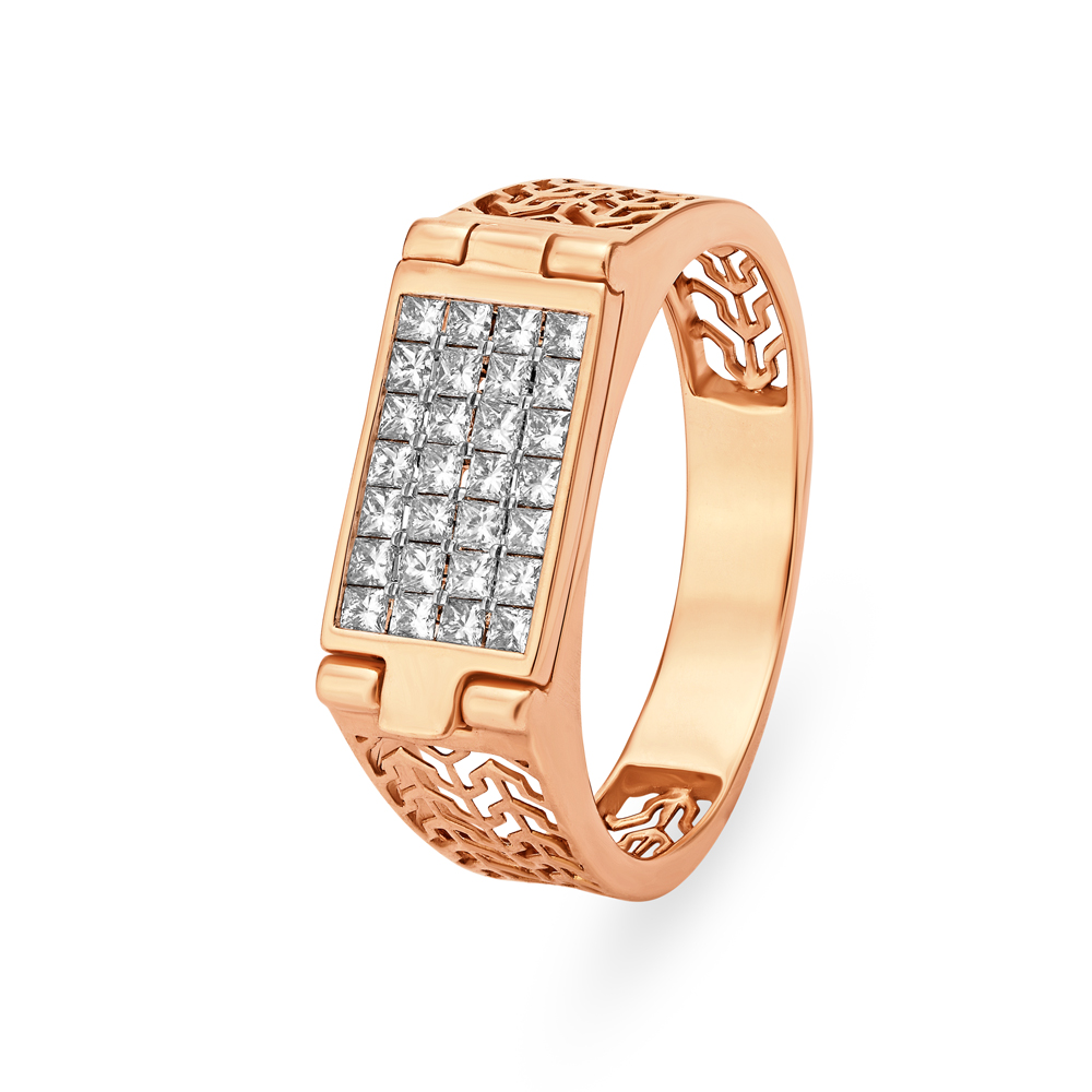 14KT Rose Gold Diamond Finger Ring