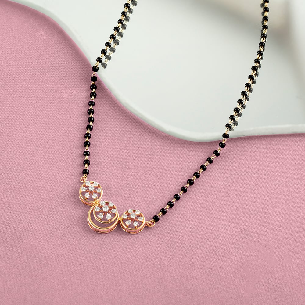 Floral Luminance Gold and Diamond Mangalsutra,,hi-res image number null