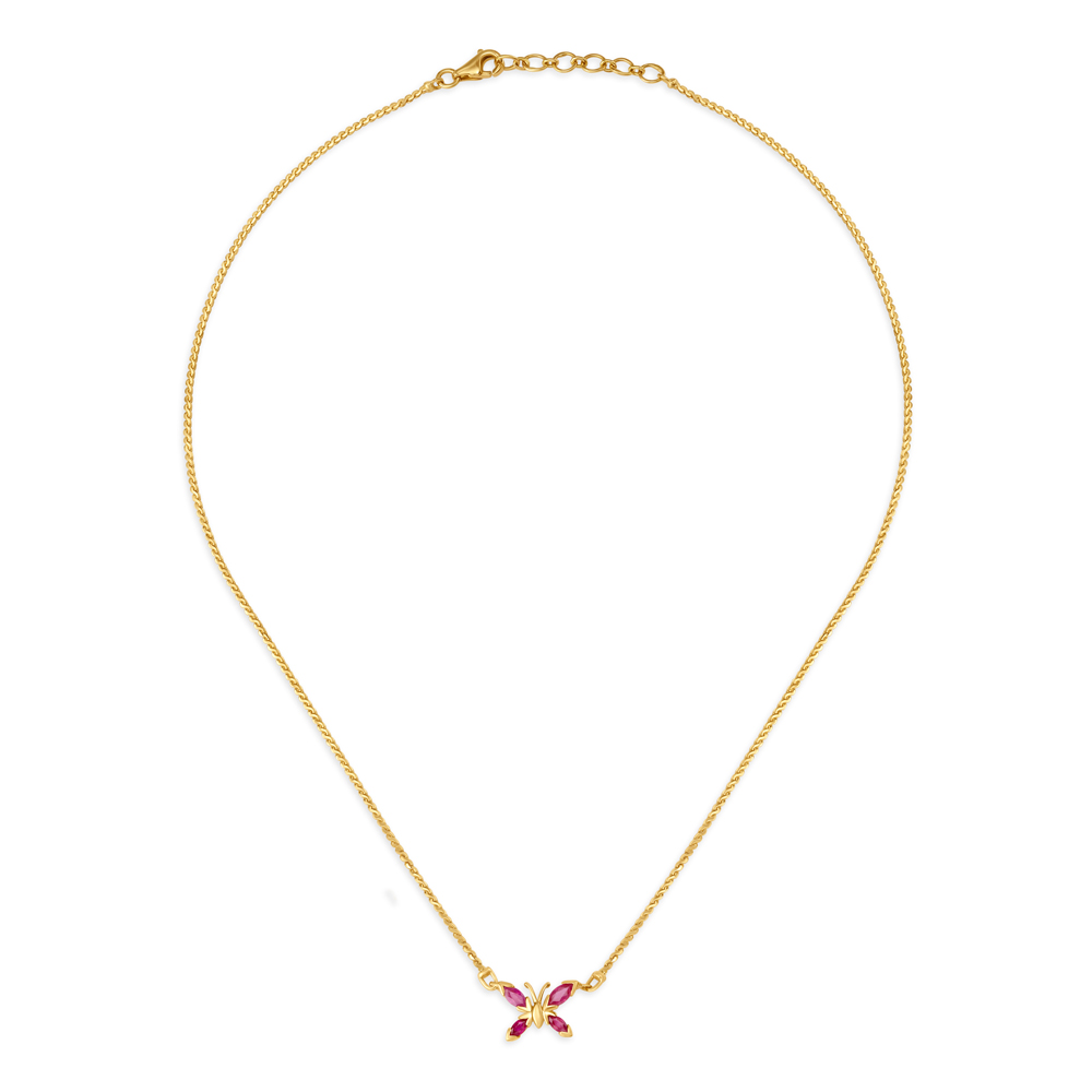 Beautiful Butterfly Gold and Ruby Necklace for Kids,,hi-res image number null