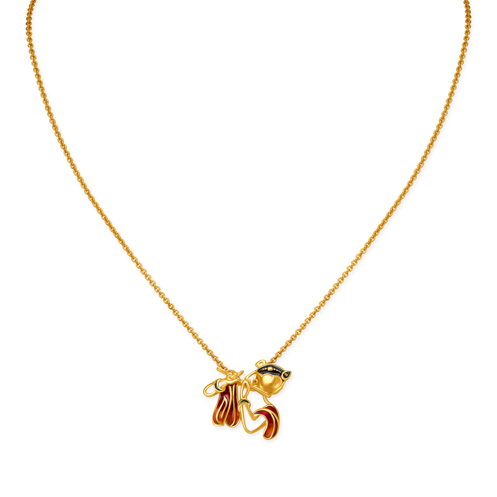 Modern Lord Krishna Gold Pendant with Chain