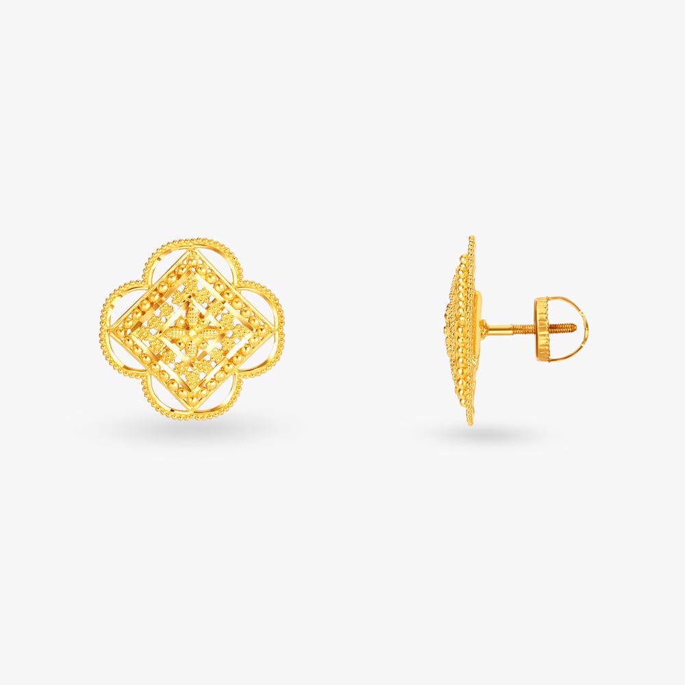 Intriguing Gold Pendant and Earrings Set,,hi-res image number null