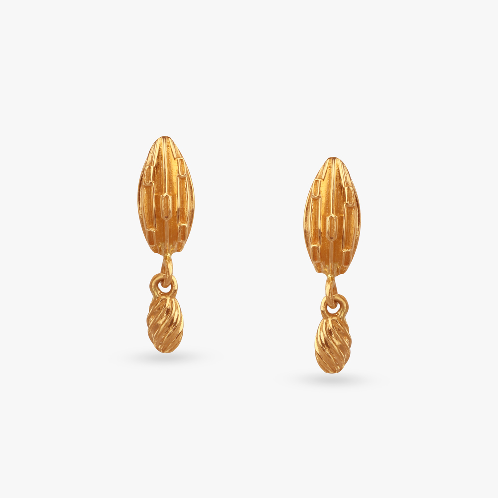 Textured Teardrop Gold Pendant and Earrings Set,,hi-res image number null
