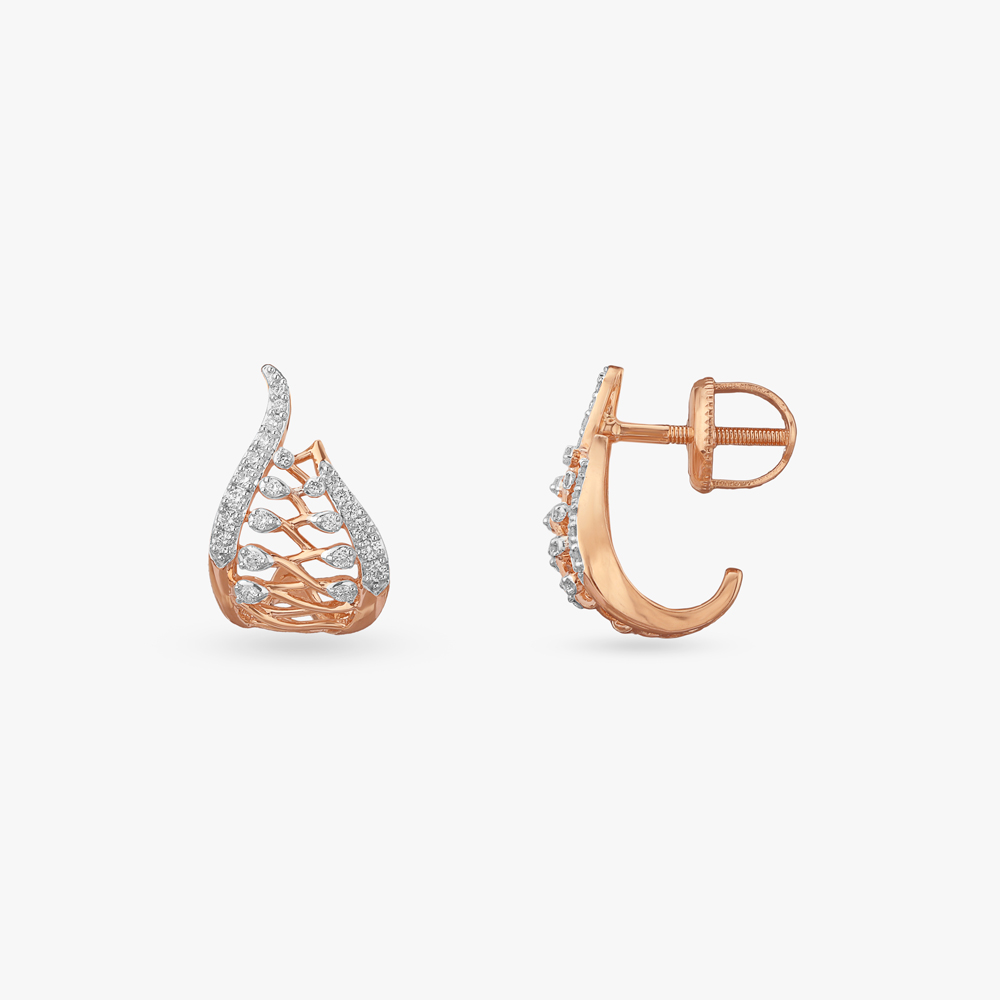 Radiant Weave Diamond Stud Earrings,,hi-res image number null