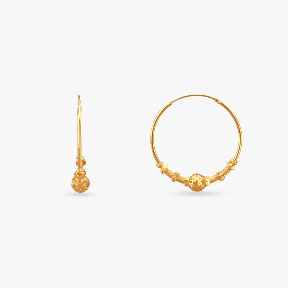 

Orb Textured Gold Hoop Earrings