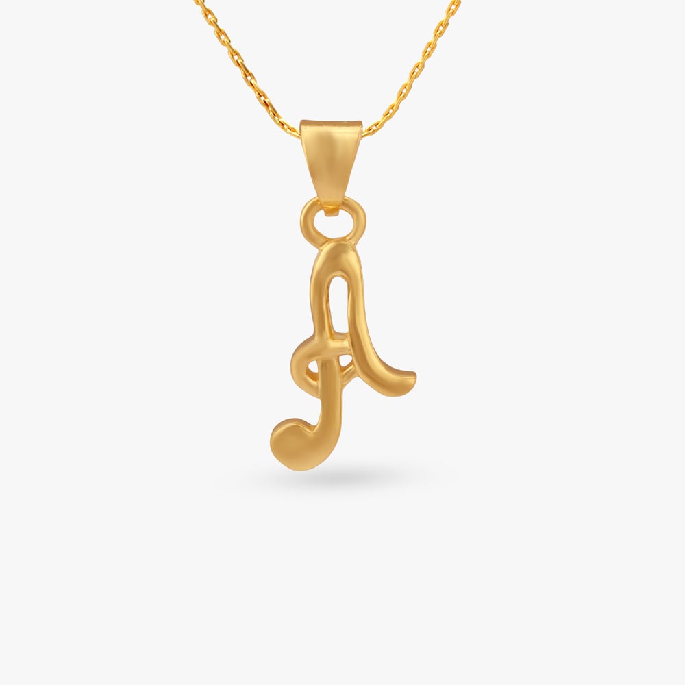

Alphabet A Gold Pendant