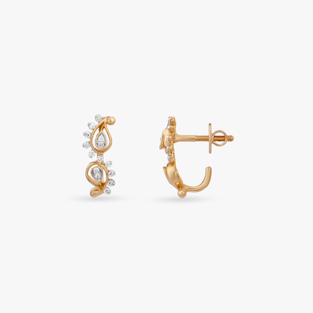 

Swirl Paisley Diamond Stud Earrings