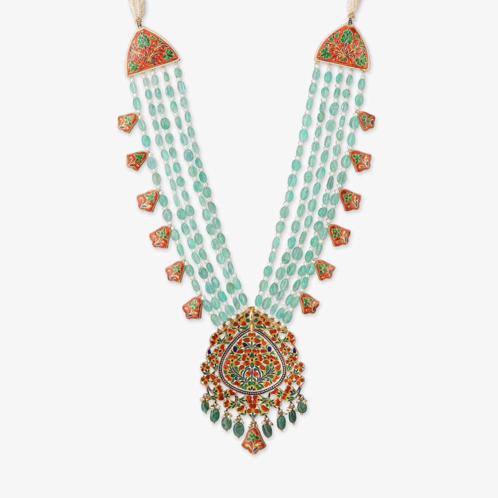 Meenakari Emerald Rani Haar Set,,hi-res image number null