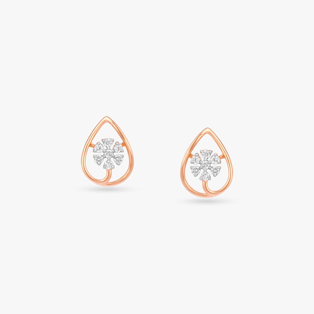 Blossom Frame Diamond Stud Earrings,,hi-res image number null