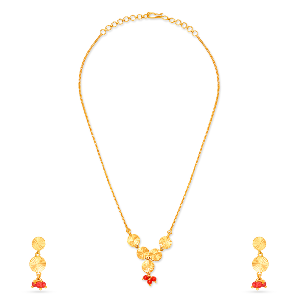 Artistic Gold Necklace Set,,hi-res image number null