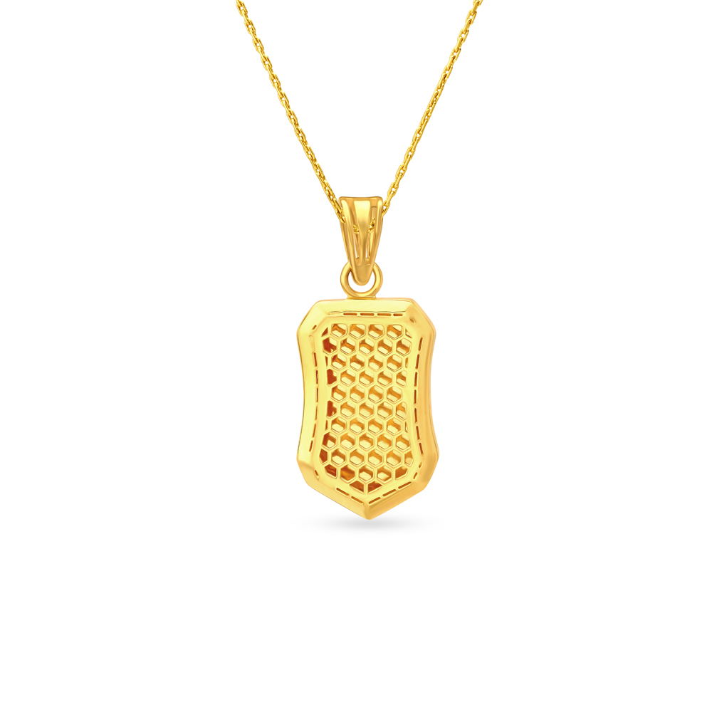 Krishna Engraved Men's Laser Cut Gold Pendant,,hi-res image number null