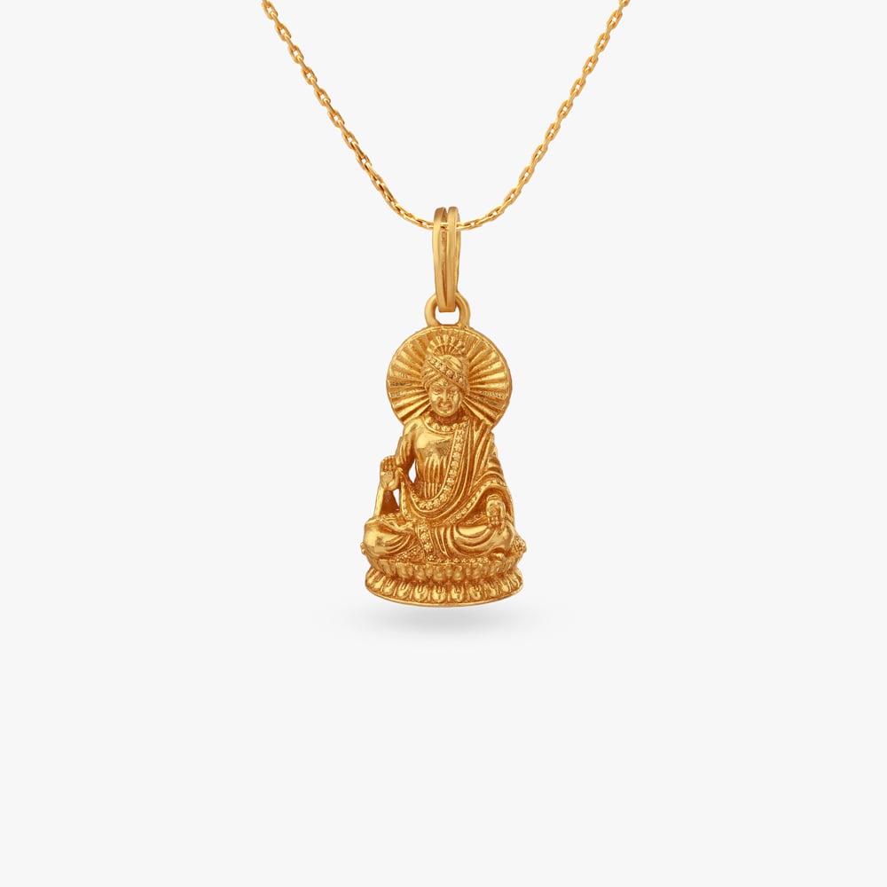 Radiant Buddha Gold Pendant,,hi-res image number null