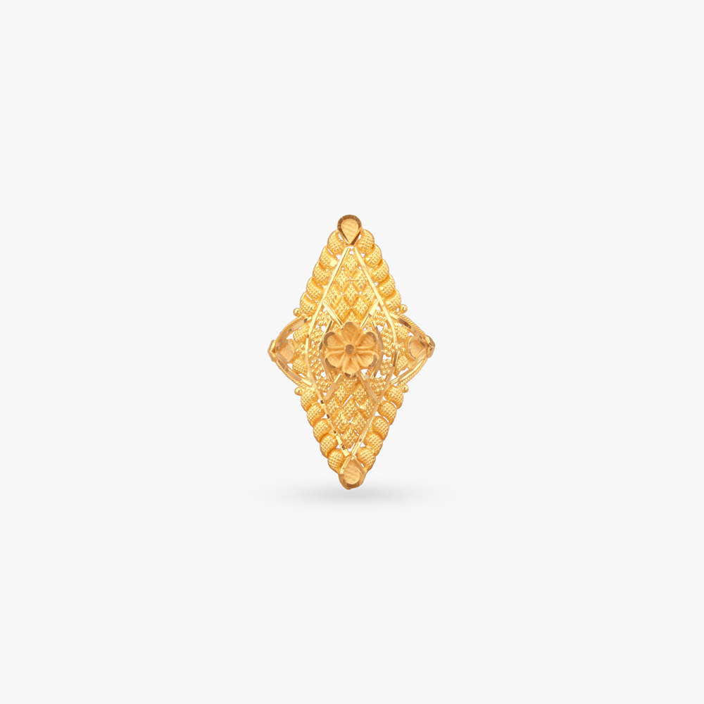Floral Lattice Gold Ring,,hi-res image number null