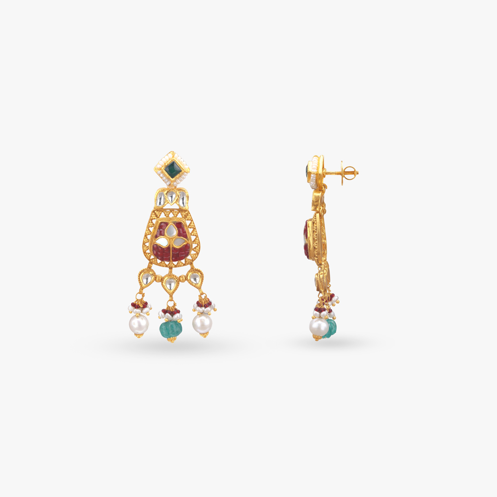 Gulaabo Rosette Gold Necklace set,,hi-res image number null