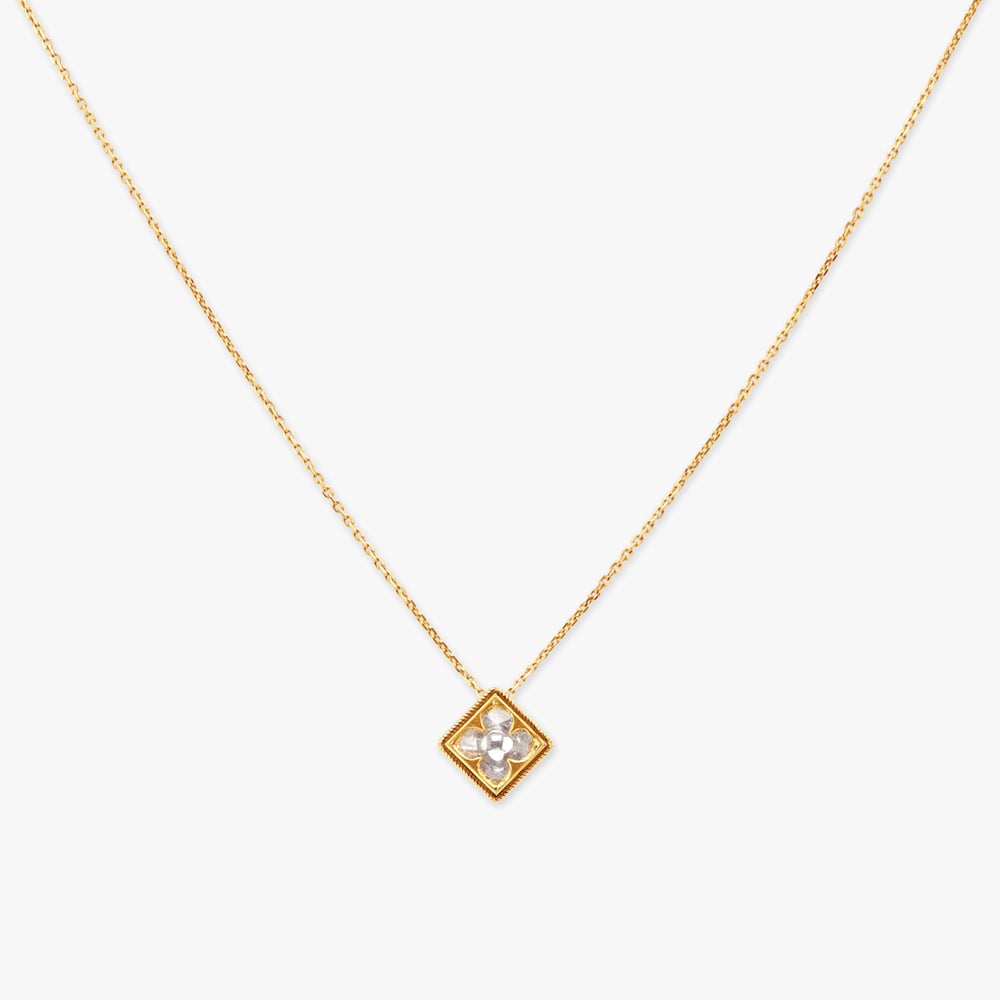 Striking Geometric Pendant with Chain,,hi-res image number null