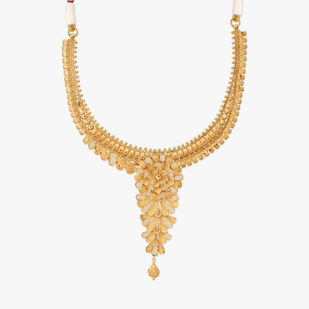 Floral Elegance Gold Necklace Set,,hi-res image number null