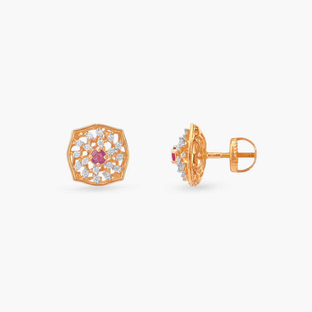 Radiant Regal Diamond Stud Earrings,,hi-res image number null