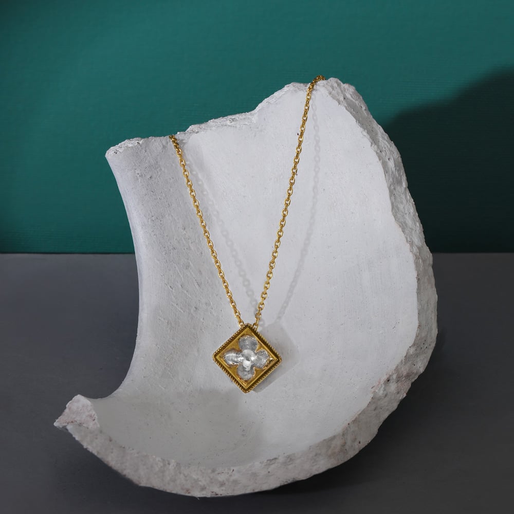 Striking Geometric Pendant with Chain,,hi-res image number null