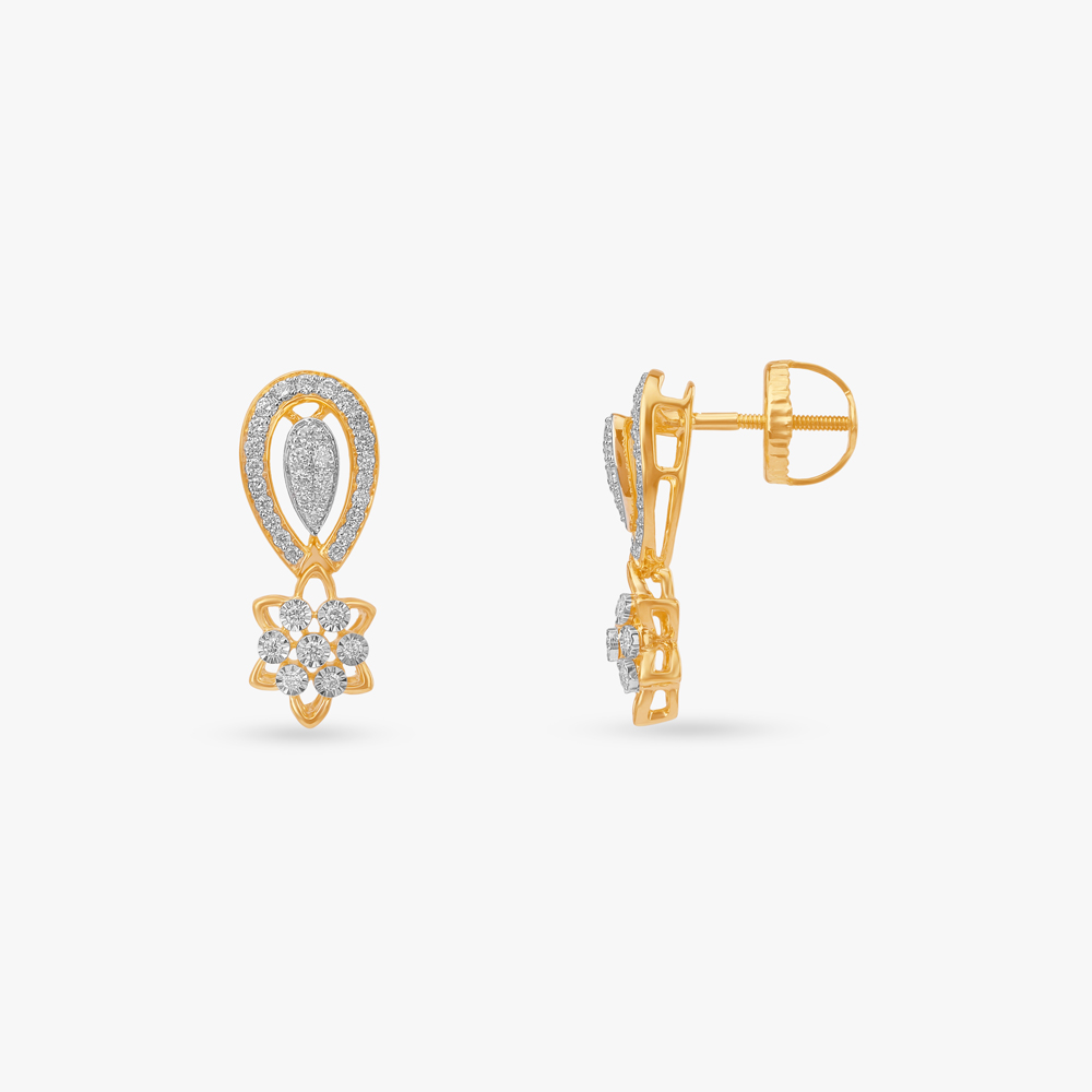 Teardrop Glow Diamond Drop Earrings,,hi-res image number null