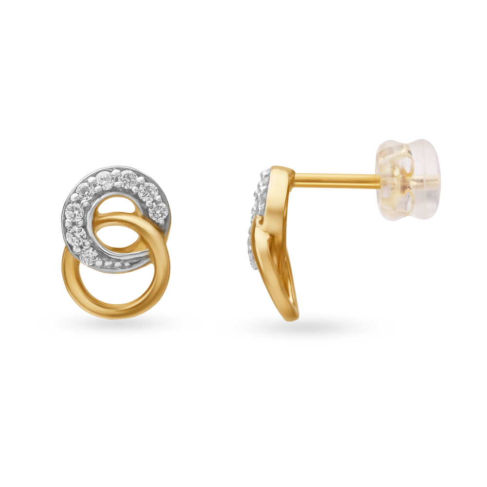 Stylish Traditional Diamond Stud Earrings,,hi-res image number null