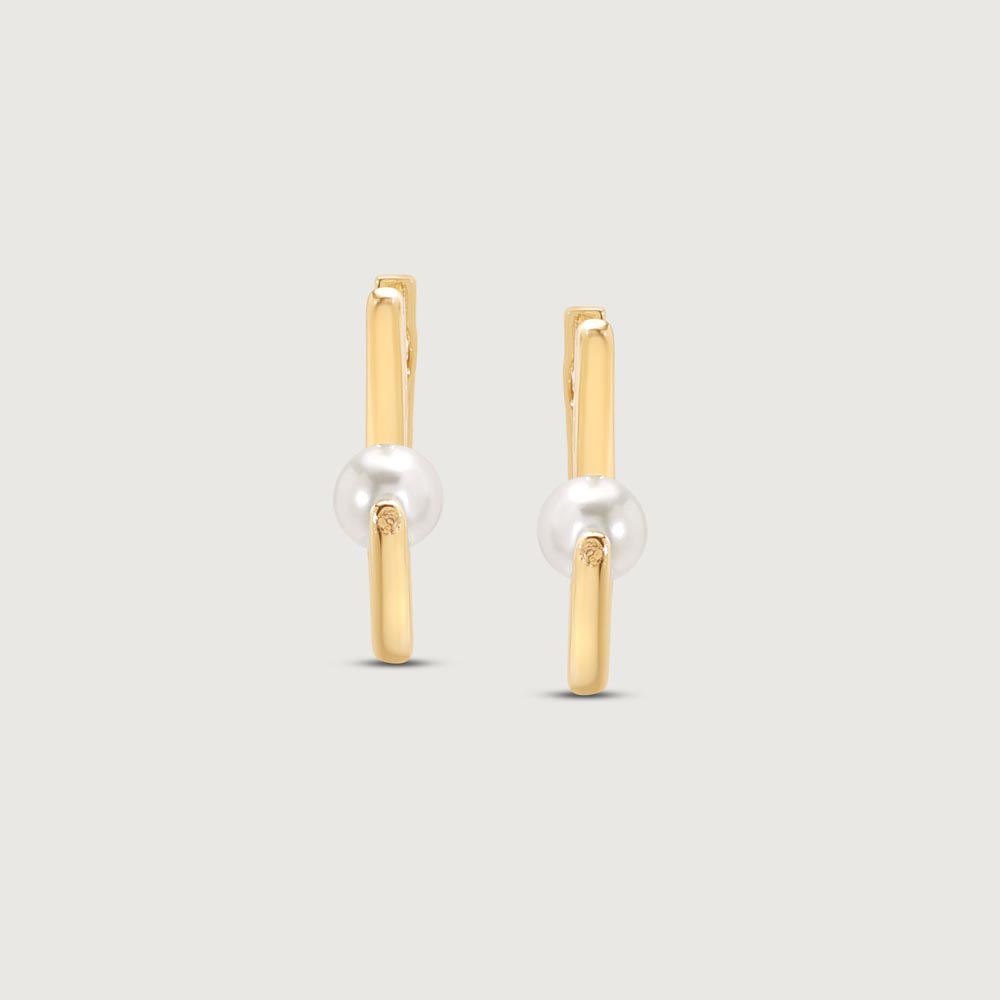 Mystic Arc Pearl Hoop Earrings,,hi-res image number null
