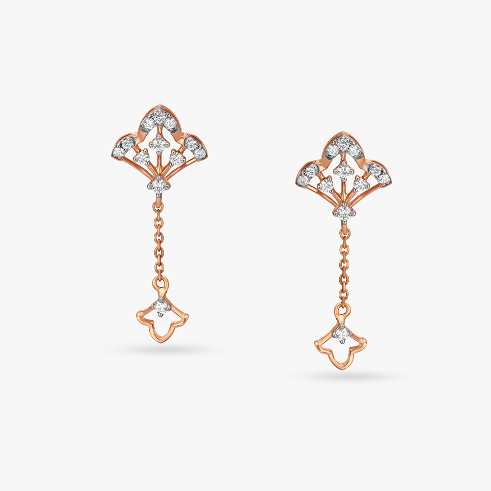 Minimal Elegance Diamond Drop Earrings,,hi-res image number null
