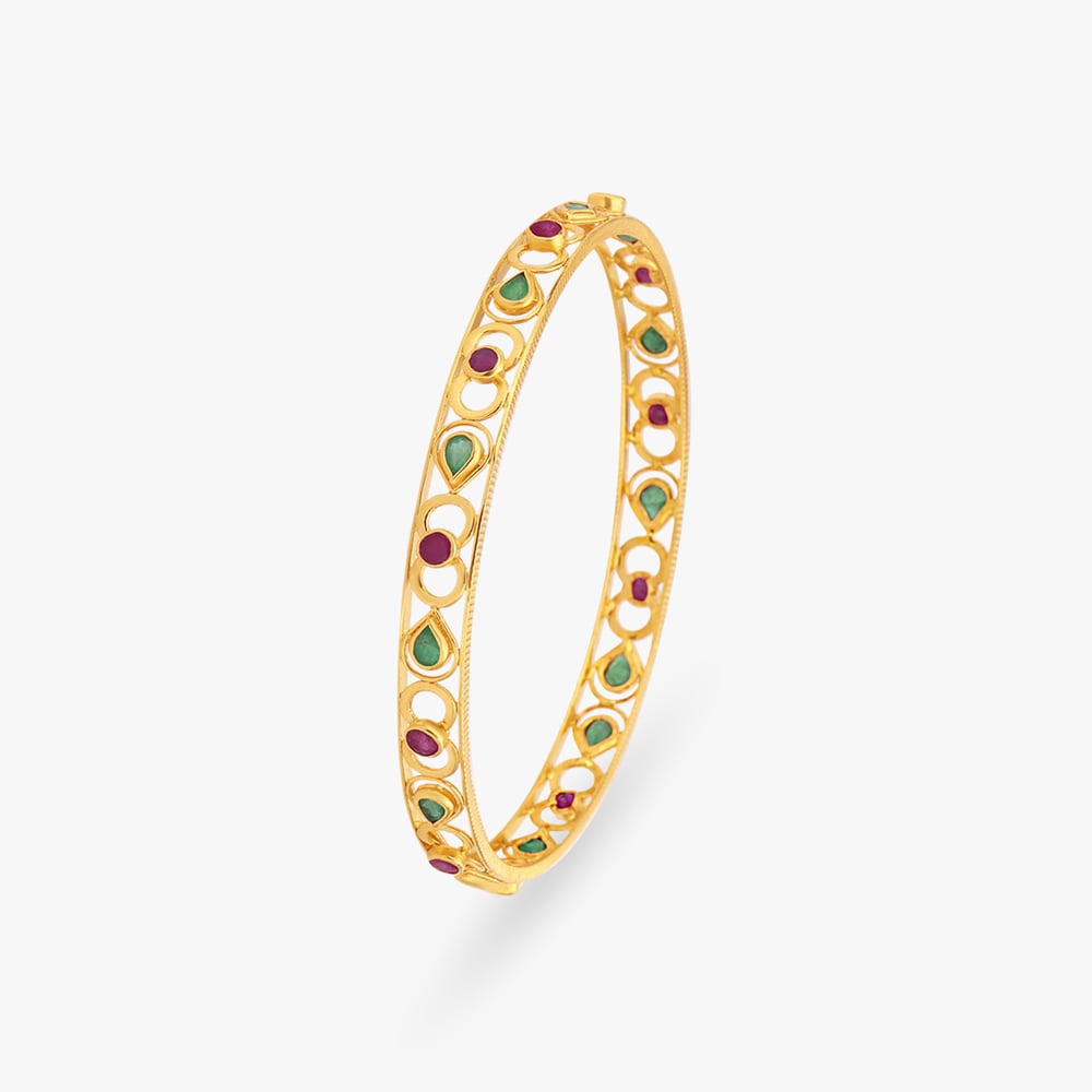 Raindrop Gold Bangles,,hi-res image number null