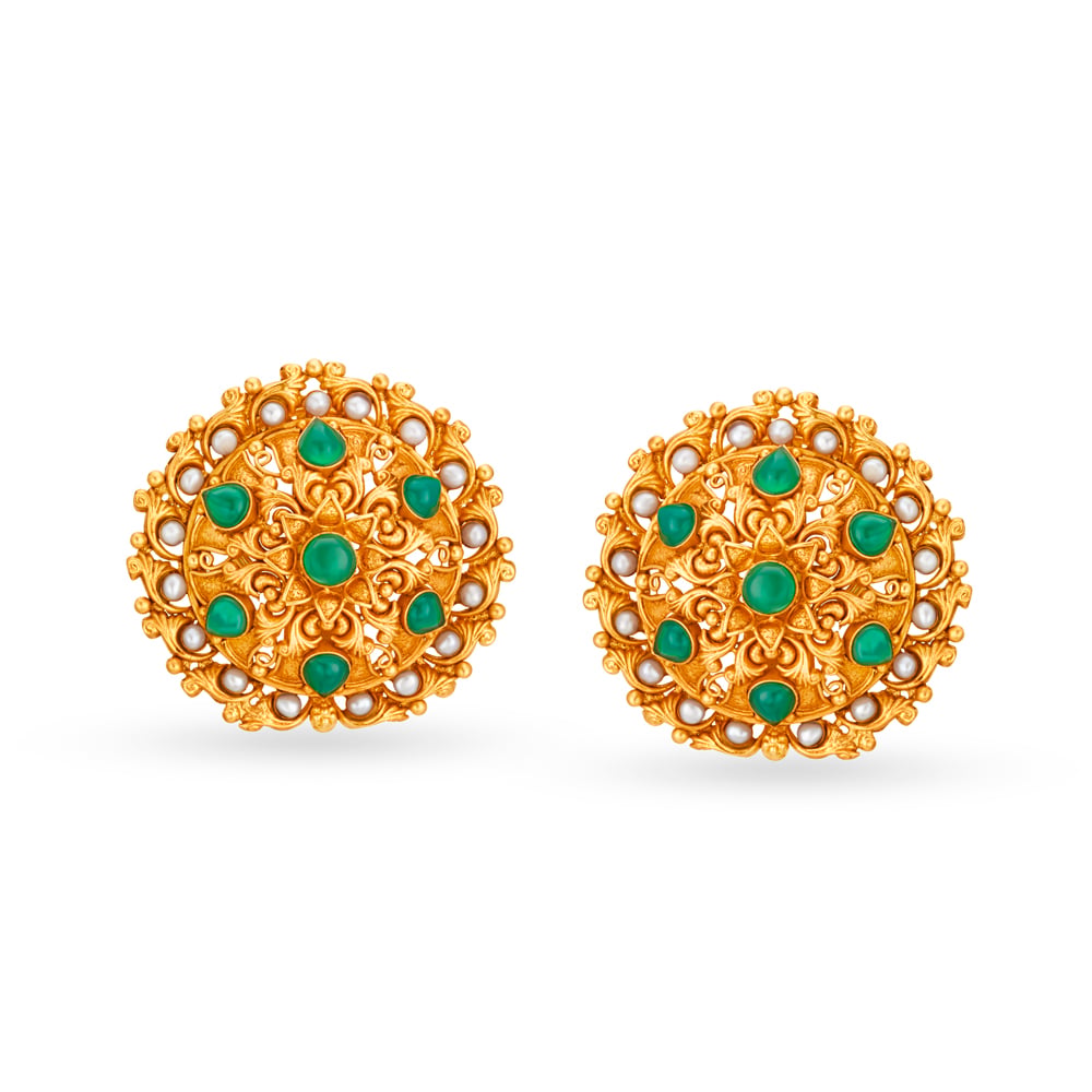 Elaborate Verdant Gold Necklace Set,,hi-res image number null
