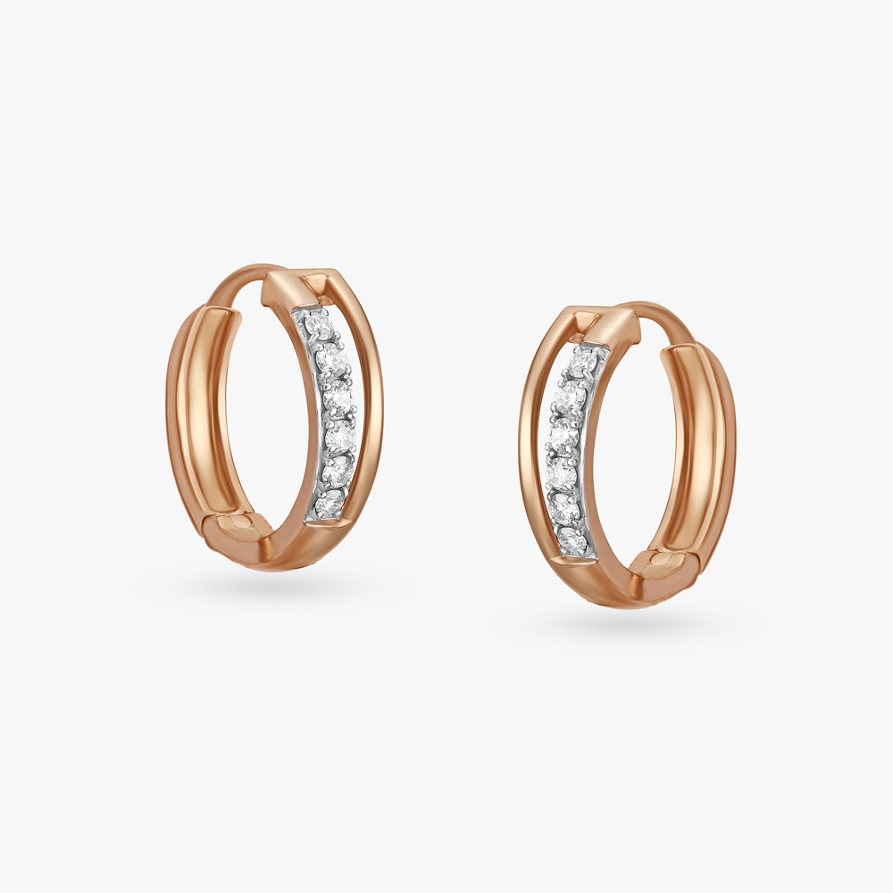 Simple Grace Diamond Hoop Earrings,,hi-res image number null
