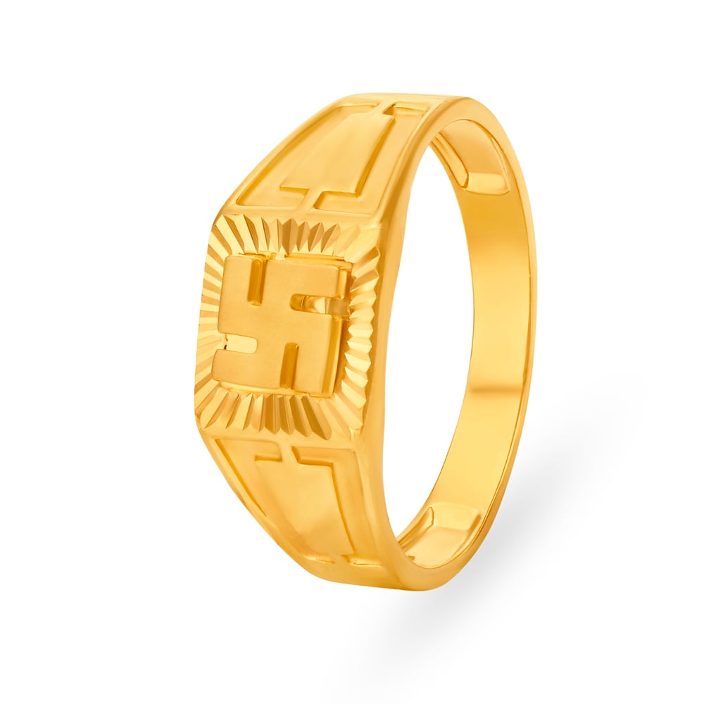 

Religious 22 Karat Yellow Gold Swastika Finger Ring