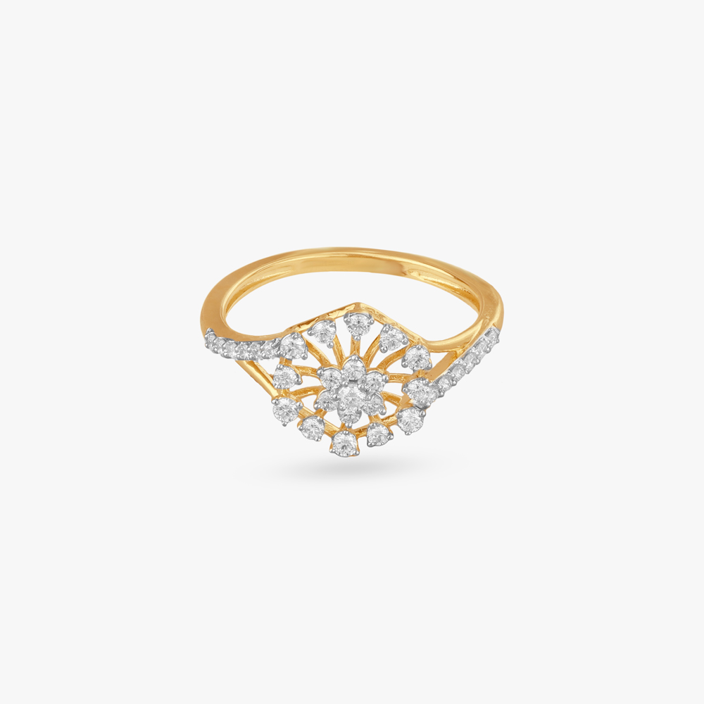 Radiant Lattice Diamond Finger Ring,,hi-res image number null