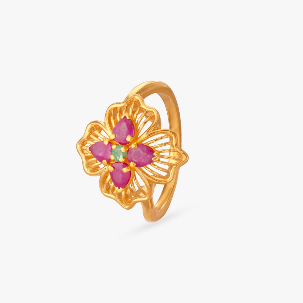 

Playful Petal Ruby Finger Ring
