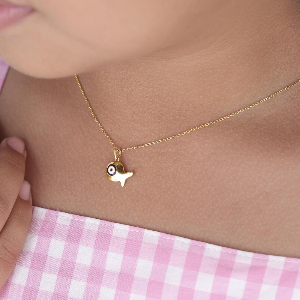 Happy Fish Gold Pendant,,hi-res image number null