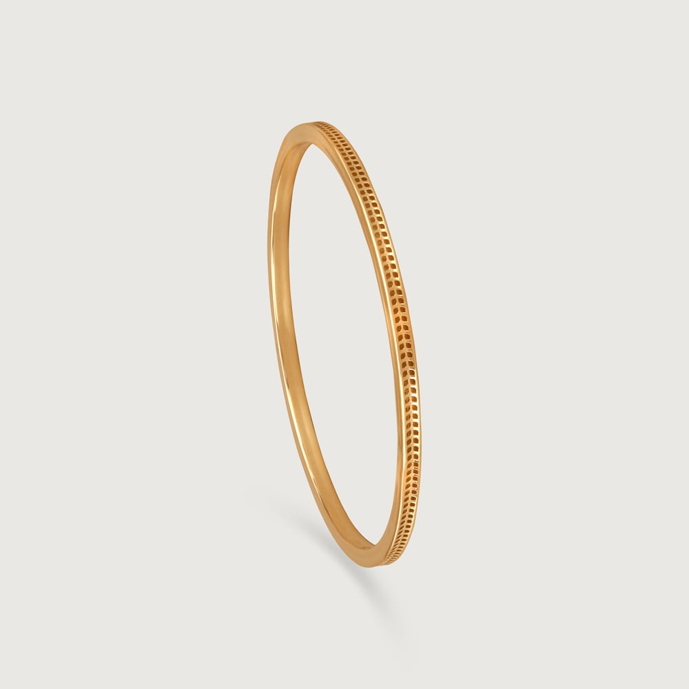 Sleek Textured Gold Bangle,,hi-res image number null