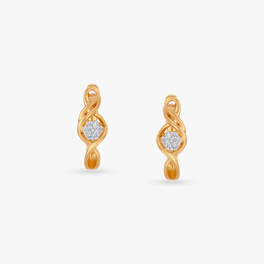 Infinity Bloom Diamond Hoop Earrings,,hi-res image number null