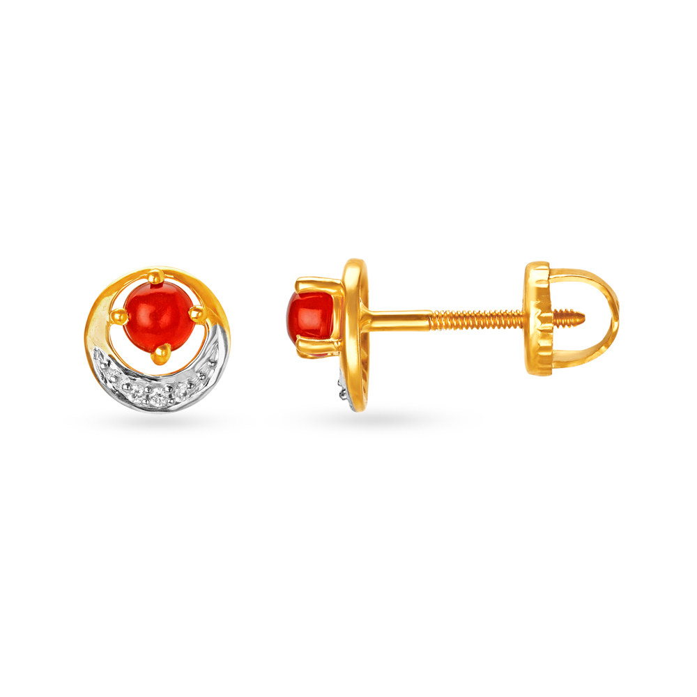 Ornate Onyx Diamond Stud Earrings,,hi-res image number null