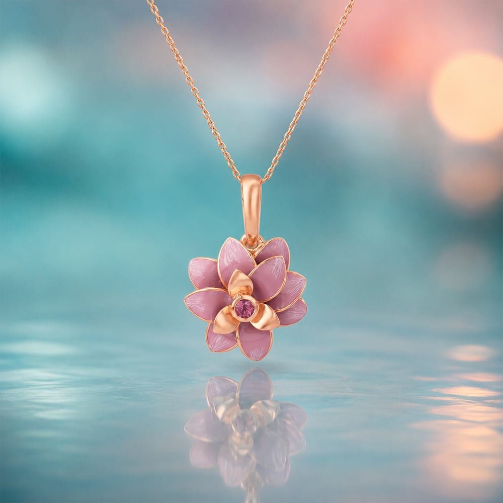Lotus Reverie Gold Pendant,,hi-res image number null
