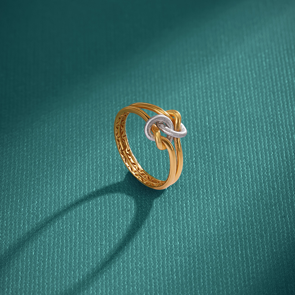Infinity Knot Gold Finger Ring,,hi-res image number null