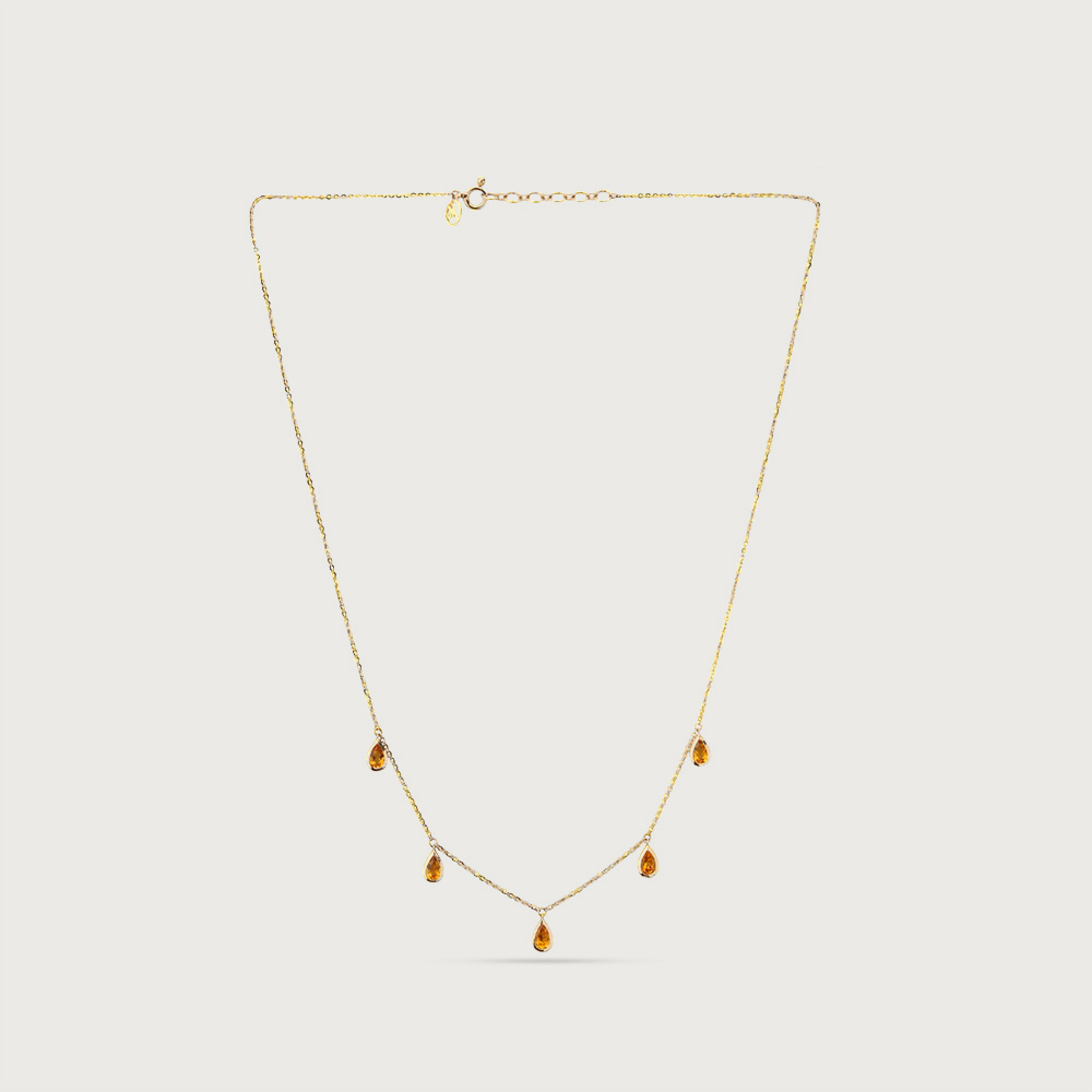 Warm Radiant Dark Citrine Gold Necklace,,hi-res image number null