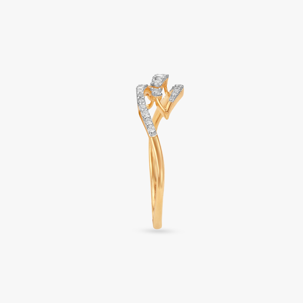 Sleek Petal Diamond Finger Ring,,hi-res image number null