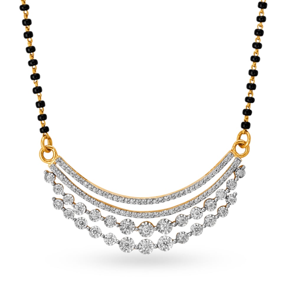 Stunning Minimal Diamond Mangalsutra,,hi-res image number null