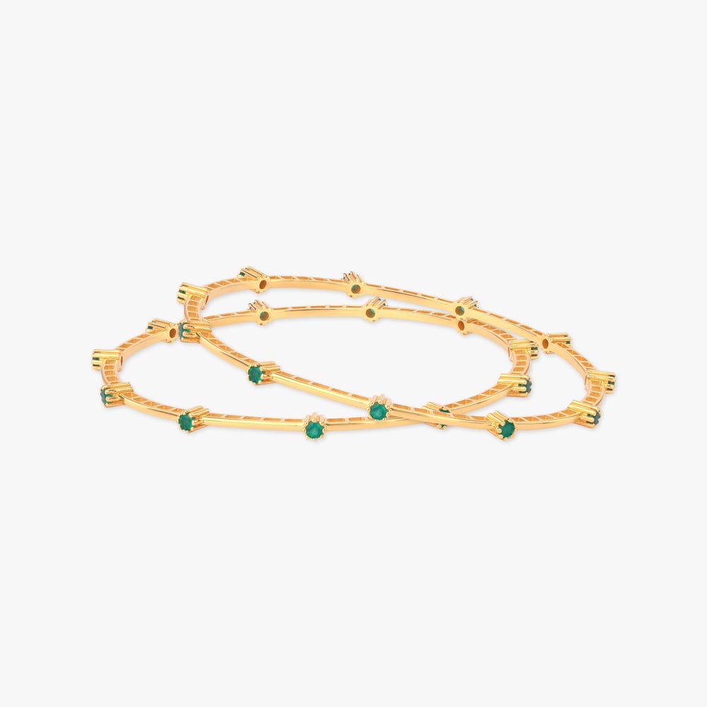 Verdant Rhythm Gold Bangles,,hi-res image number null