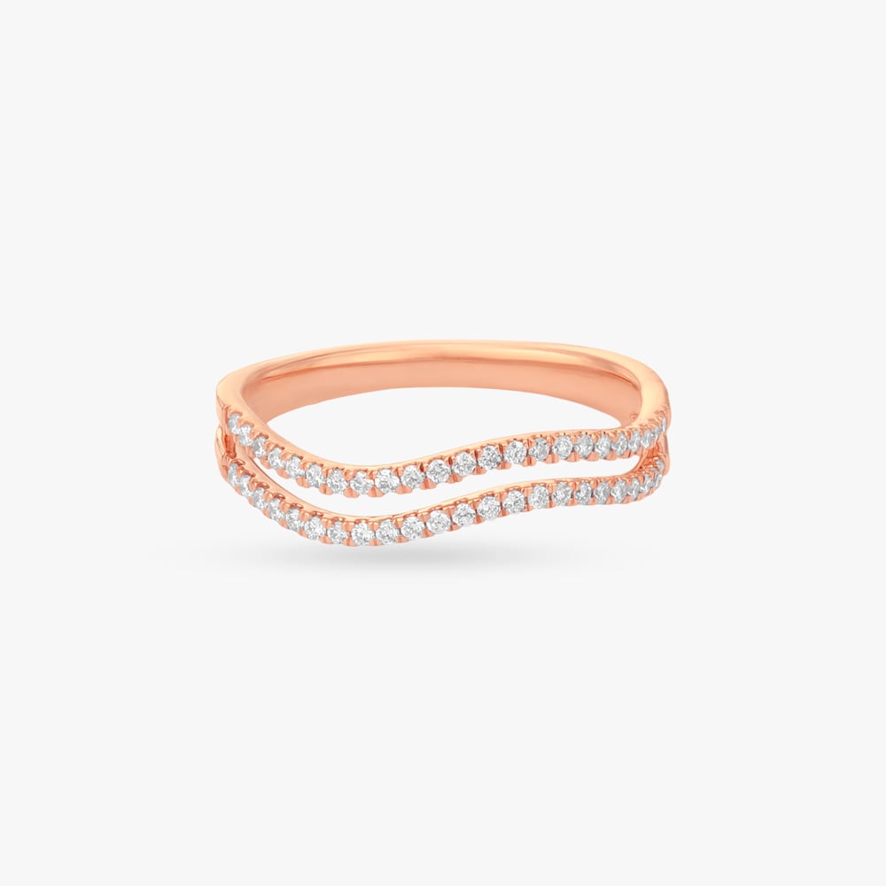 Twin Wave Diamond Finger Ring,,hi-res image number null