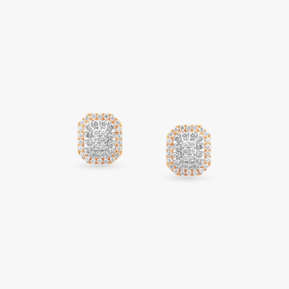 Radiant Mosaic Diamond Stud Earrings,,hi-res image number null