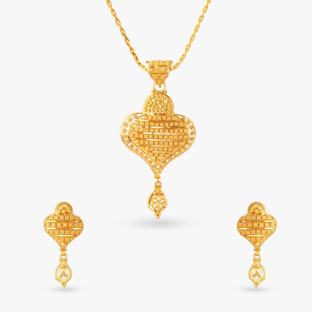 Exuberance Gold Pendant and Earrings Set,,hi-res image number null