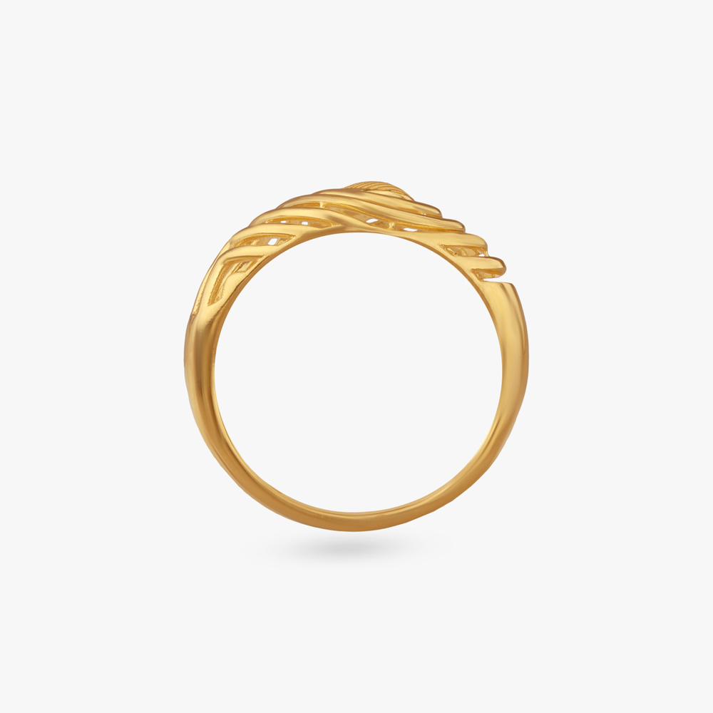 Rippled Glow Gold Ring,,hi-res image number null