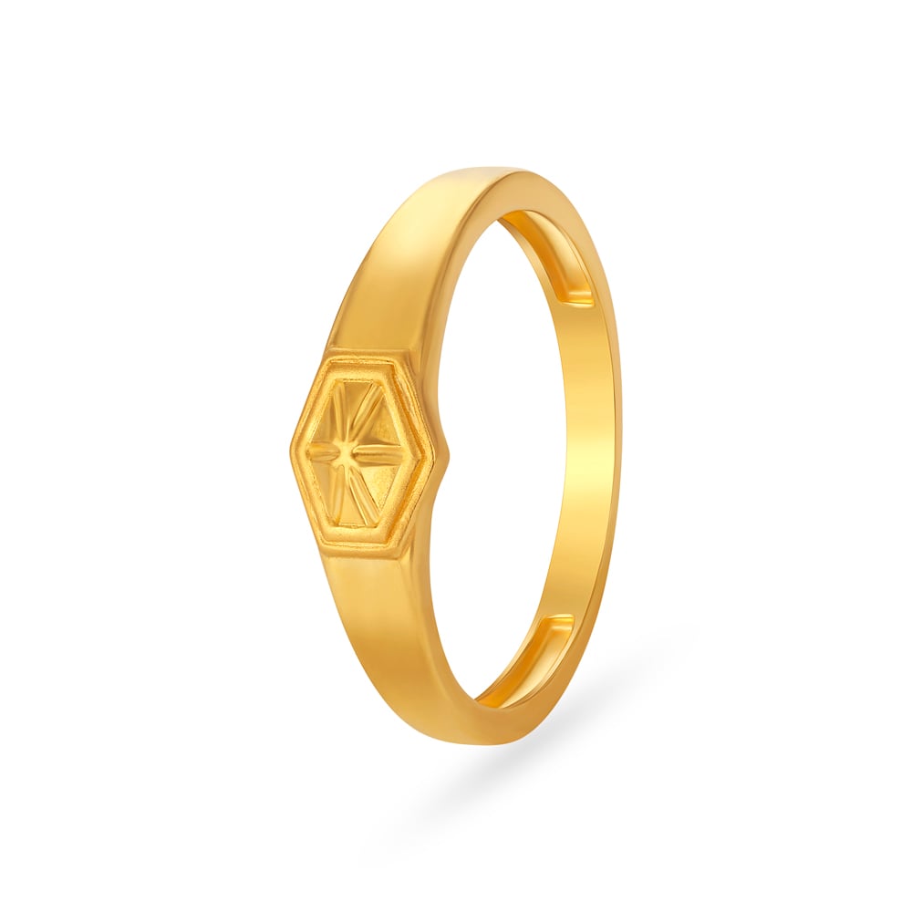 Sophisticated Engraved Gold Ring