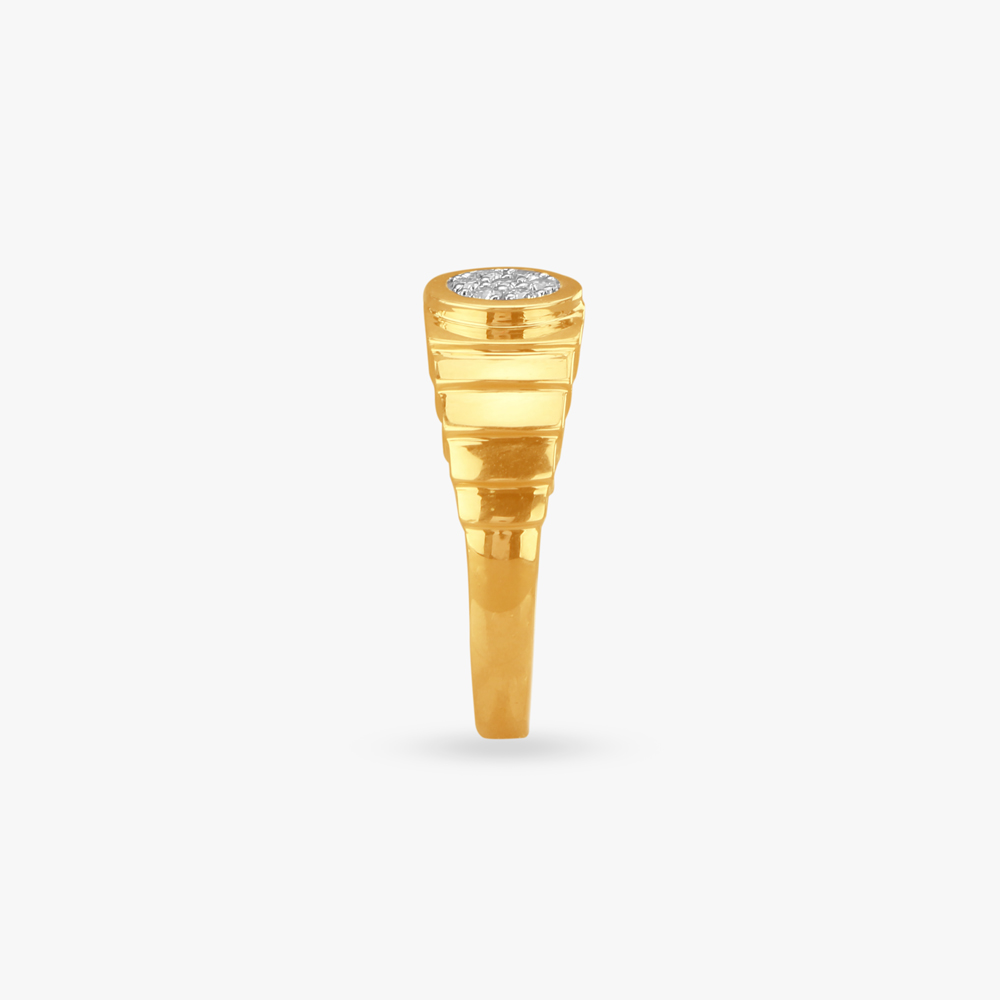 Stately Dual-Tone Diamond Finger Ring for Men,,hi-res image number null