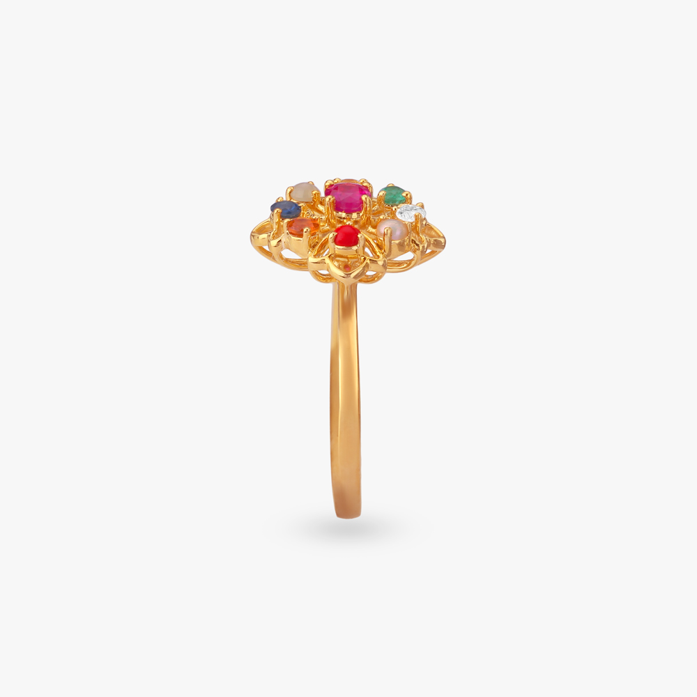 Artistic Navratna Diamond Ring,,hi-res image number null