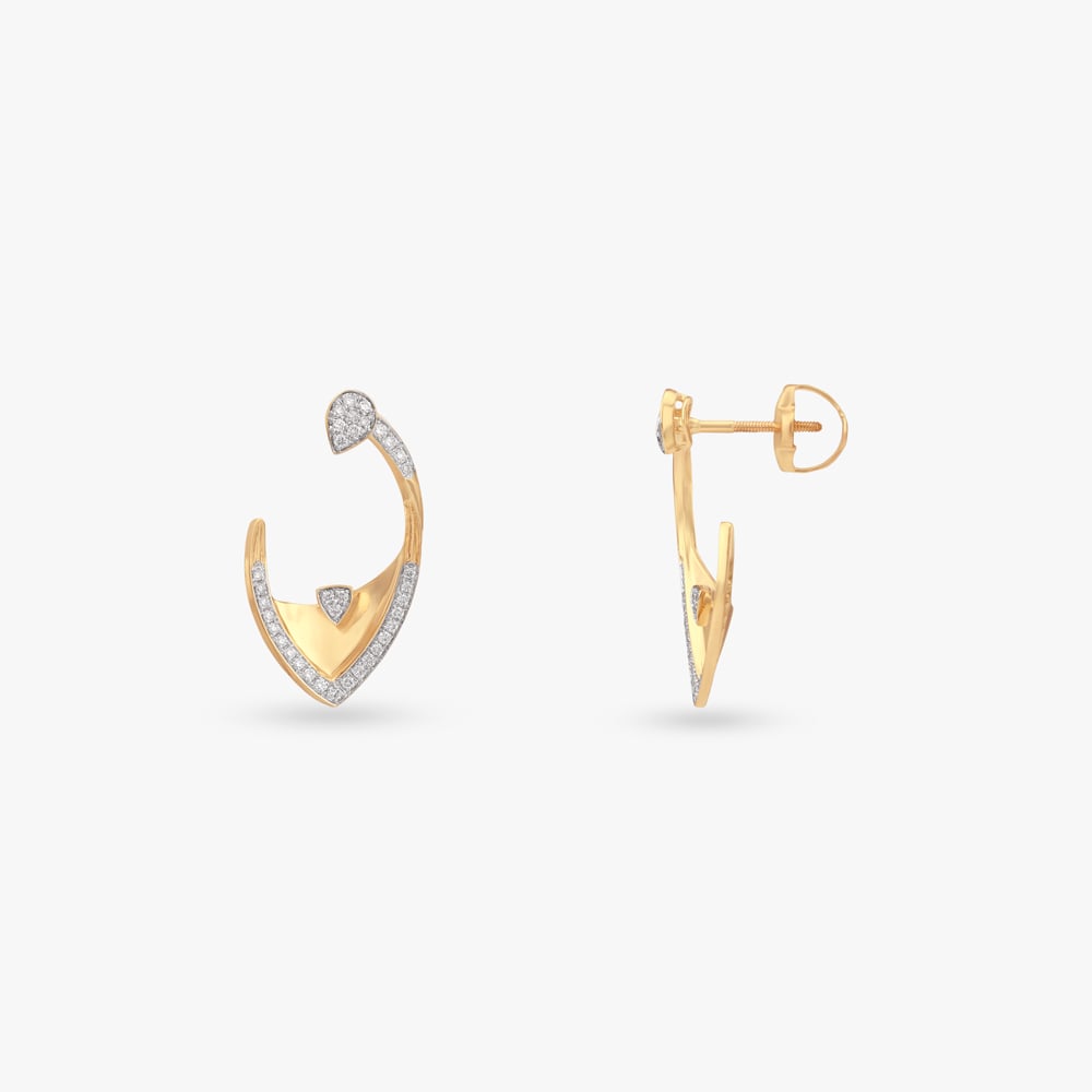 Whispered Reflection Diamond Hoop Earrings,,hi-res image number null