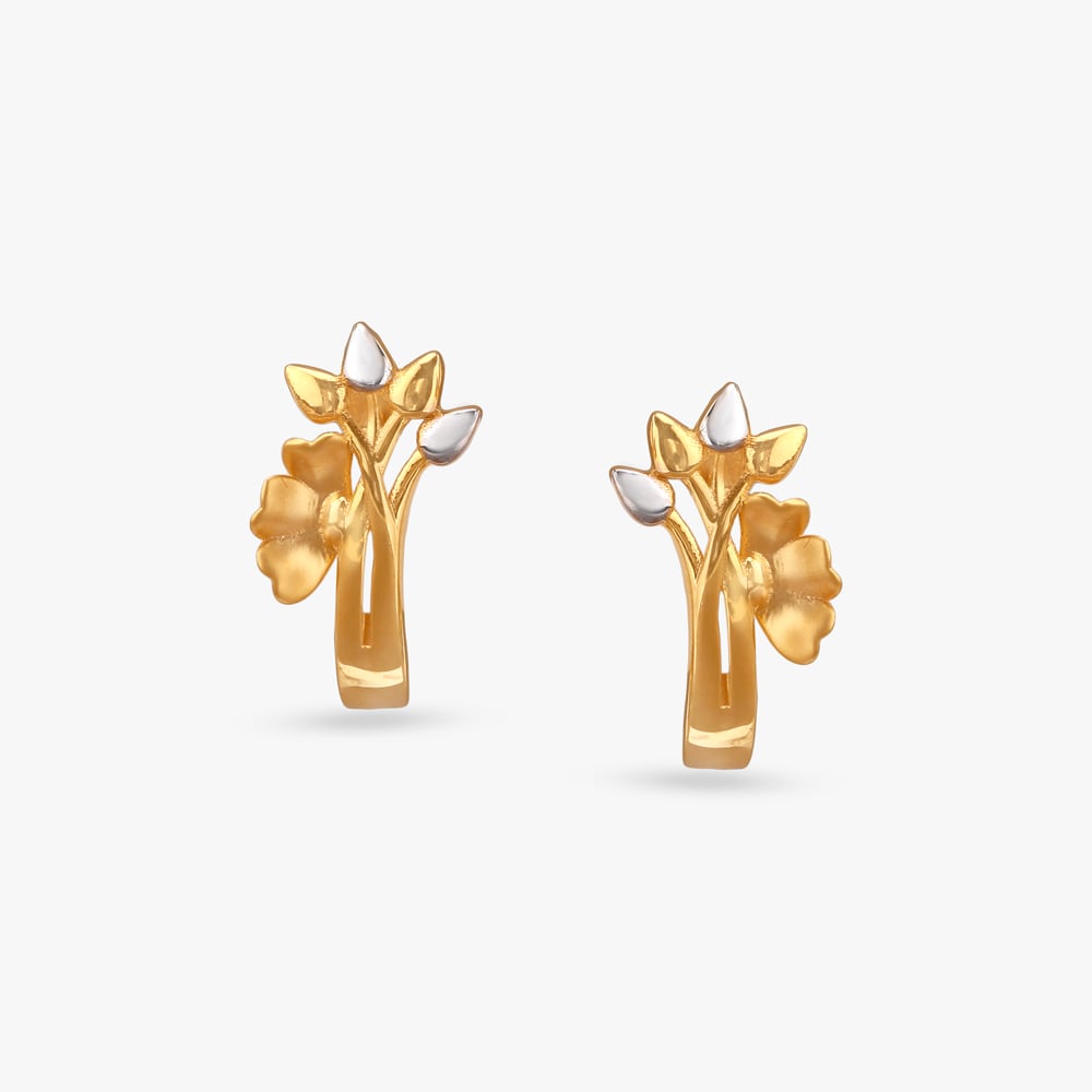 Blossom Crest Gold Hoop Earrings,,hi-res image number null